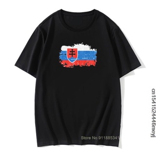 เสื้อยืด ผ้าฝ้าย พิมพ์ลายกราฟฟิค Slovakia สไตล์ย้อนยุค คุณภาพดี สําหรับผู้ชาย