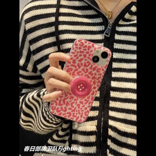 ใหม่ เคสโทรศัพท์มือถือ กันกระแทก ลายเสือดาว สีชมพู พร้อมขาตั้ง สําหรับ Apple Iphone 14promax 13 11 14pro 13pro 14