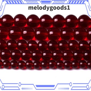 Melodygoods1 ลูกปัดแก้วคริสตัล ทรงกลม สีแดง 6 มม. สําหรับทําเครื่องประดับ ต่างหู DIY 126 ชิ้น