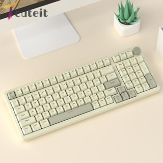 Tcuteit คีย์บอร์ดเล่นเกม 99 คีย์ แบบใช้สาย PBT โหมดเดียว สําหรับคอมพิวเตอร์ PC