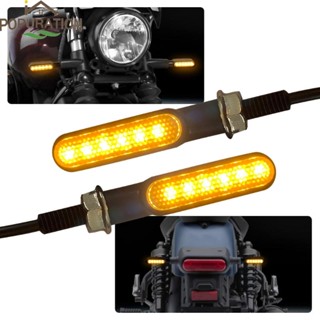 Pop ไฟเลี้ยว ไฟกระพริบ LED 12V สีเหลืองอําพัน สําหรับรถจักรยานยนต์