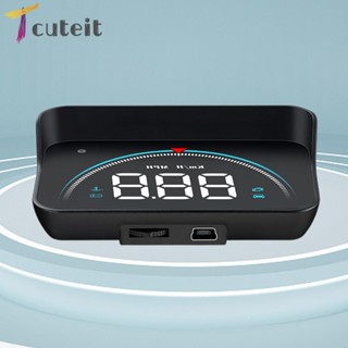 Tcuteit มาตรวัดรอบเครื่องยนต์ดิจิทัล HUD GPS แรงดันไฟฟ้าต่ํา ขนาดใหญ่ สําหรับรถยนต์