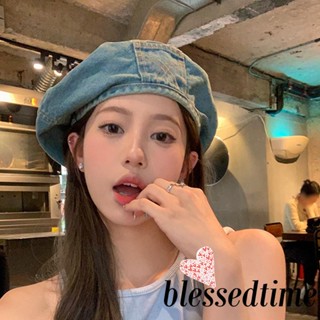 Blessedtime- หมวกเบเร่ต์ผ้ายีน สไตล์อังกฤษ สําหรับผู้หญิง