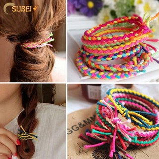 Sukaa ยางรัดผม แบบถัก หลากสี สุ่มสี 10 ชิ้น