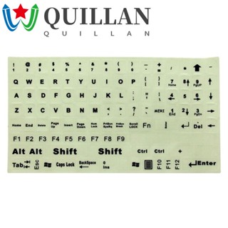 Quillan สติกเกอร์คีย์บอร์ด เรืองแสงในที่มืด ขนาดใหญ่ มาตรฐาน ภาษาอังกฤษ 1 ชิ้น