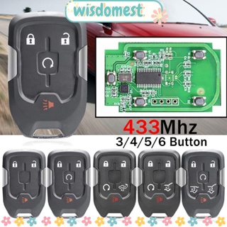 WISDOMEST รีโมตกุญแจรถยนต์ 4 ปุ่ม ใช้งานง่าย ทนทาน และอุปกรณ์เสริม สําหรับ ForChevrolet Silverado Colorado 2014-2018