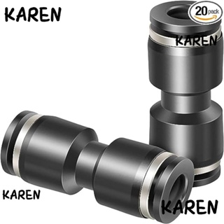 Karen ข้อต่อเชื่อมอากาศ PU6 เชื่อมต่อเร็ว เส้นผ่าศูนย์กลาง 1/4 นิ้ว สีดํา 20 ชิ้น