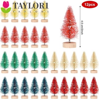 Taylor1 แปรงต้นคริสต์มาส พลาสติก ขนาดเล็ก สีทอง สําหรับตกแต่งต้นคริสต์มาส 12 ชิ้น