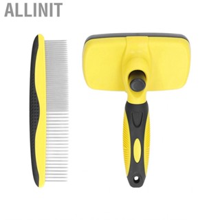 Allinit Pet Slicker Brush Comb Self Cleaning Buttons  Floating Hair Deshedding L2S