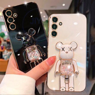 เคสโทรศัพท์มือถือ ซิลิโคนนิ่ม พร้อมขาตั้ง พับได้ สําหรับ Samsung Galaxy A14 A25 A24 A54 A34 A04 A04s A04E