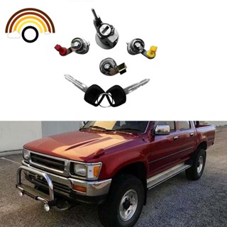 อุปกรณ์ล็อคประตูรถยนต์ พร้อมกุญแจ 2 ดอก แบบเปลี่ยน สําหรับ Toyota Pickup Truck 1988-1997 69005-35130 69058-60041