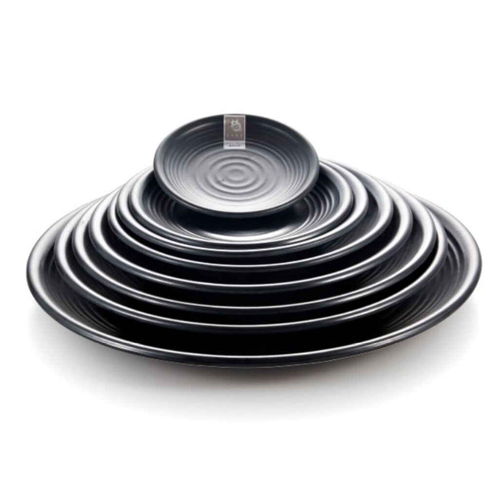 HORECA ชุดแพ็คจานทรงกลม สีดำ (12 ชิ้น) LJP007, LJP0115