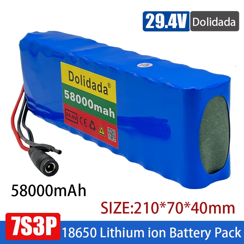 24V 58Ah 7s3p 18650 Battery Lithium Battery 24v 58000mAh Electric Bicycle Moped Electric Lithium Ion