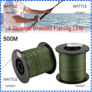 Wattle สายเบ็ดตกปลา PE ถัก 30-50LB 4 เส้น ป้องกันการกัด 500 เมตร สําหรับผู้ชาย และผู้หญิง