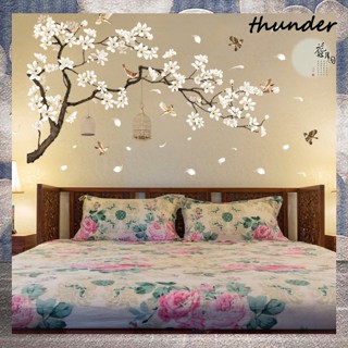 Thunder สติกเกอร์วอลเปเปอร์ ลายต้นไม้ นก ดอกไม้ ขนาดใหญ่ 187x128 ซม. DIY สําหรับติดตกแต่งผนังบ้าน ห้องนั่งเล่น ห้องนอน