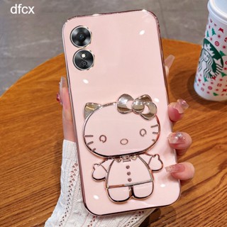 เคสโทรศัพท์ สําหรับ OPPO A78 A96 A76 A16 A15 A15S A17 A98 A17K A54 A16K A16E 4G 5G มือถือแบบนิ่ม กันกระแทก พร้อมกระจกขาตั้งวาง