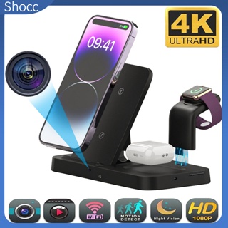 Shocc 1080p Hd Wifi กล้องมินิไร้สาย แท่นชาร์จ อเนกประสงค์ ตรวจจับการเคลื่อนไหว วิสัยทัศน์กลางคืน กล้องวิดีโอ