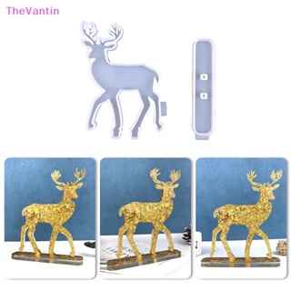 Thevantin แม่พิมพ์ซิลิโคนเรซิ่น อีพ็อกซี่ รูปกวางคริสต์มาส DIY สําหรับตกแต่งบ้าน รถยนต์