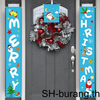 【Buran】ป้ายแบนเนอร์ Welcome ลาย Merry Christmas สําหรับแขวนตกแต่งประตูบ้าน เทศกาลปีใหม่ 1 2 3 2 ชิ้น