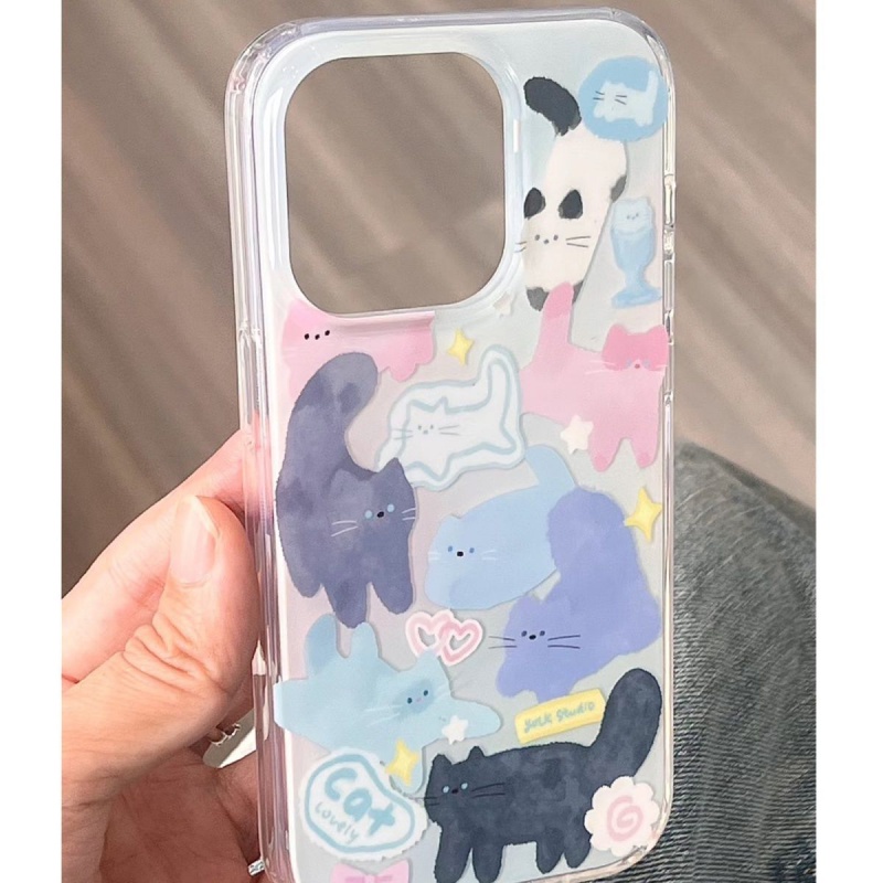 เคสโทรศัพท์มือถือ แบบนิ่ม ลายคิตตี้ ขอบตรง สําหรับ Iphone 14 13promax 12 11pro xr xsmax 7 8plus