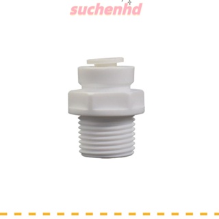 Suchenhd อะแดปเตอร์เชื่อมต่อเครื่องกรองน้ํา พลาสติก สีขาว RO ออสโมซิส 1/4 นิ้ว ท่อดันพอดี เกลียวตัวผู้ 1/2 นิ้ว 10 ชิ้น