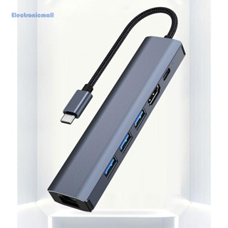 [ElectronicMall01.th] 6-in-1 6-in-1 อะแดปเตอร์แยกขยาย 100W PD 5Gbps Type C 4K 30HZ สําหรับ MacBook