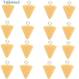 Twinkle จี้ชีสเรซิ่น รูปอาหารเลียนแบบ ขนาด 19 มม.*13 มม. ทนทาน สีเหลือง สําหรับต่างหู