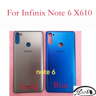 ใหม่ แท้ ฝาครอบแบตเตอรี่ด้านหลัง สําหรับ Infinix Note 6 X610 Infinixnote6X610 1 ชิ้น