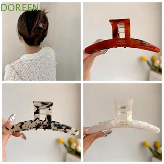 Doreen Acetate กิ๊บติดผม ทรงเรขาคณิต ลายเสือดาว ขนาดใหญ่ สีโปร่งใส สไตล์เกาหลี เครื่องประดับผม สําหรับงานปาร์ตี้