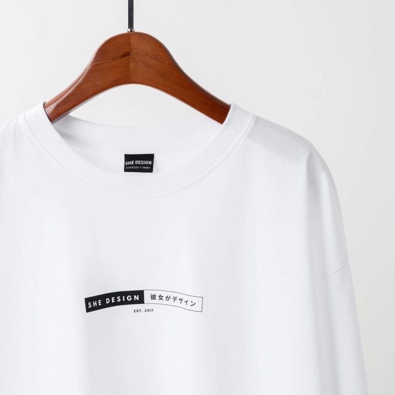 เสื้อเลือกตั้ง เสื้อยืด SHE DESIGN 彼女がデザイン สี ขาว ดำ เรียบๆ