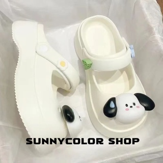 SUNNYCOLOR  รองเท้าแตะหญิง รองเท้าหัวโต แฟชั่น ธรรมดา ใส่สบายๆ 2023ใหม่ B21H0MD 36Z230909