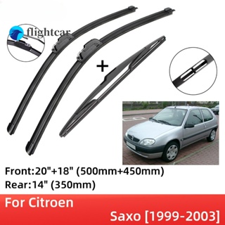 Flightcar ใบปัดน้ําฝน ด้านหน้า และด้านหลัง อุปกรณ์เสริม สําหรับ Citroen Saxo 1999-2003 J Hook 1999 2000 2001 2002 2003