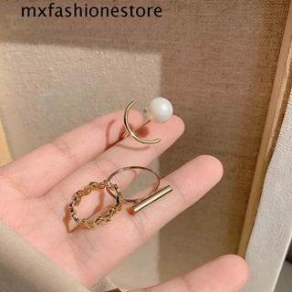 Mxfashione แหวนมุก ทรงไม่สม่ําเสมอ เรียบง่าย เครื่องประดับแฟชั่นเกาหลี สําหรับผู้หญิง