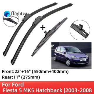 Flightcar ใบปัดน้ําฝน ด้านหน้า และด้านหลัง อุปกรณ์เสริม สําหรับ Ford Fiesta 5 MK5 Hatchback 2003-2008 2003 2004 2005 2006 2007