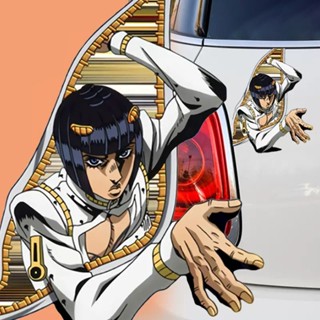 สติกเกอร์ติดกันชนหน้า และหลัง ลาย Bugatti jojos Bizarre Adventure สําหรับตกแต่งกระจกรถยนต์