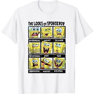 เสื้อยืดแขนสั้น พิมพ์ลายการ์ตูน SpongeBob SquarePants Pie Daxing Octopus Brother Crab Boss สําหรับผู้ใหญ่ ผู้ชาย และผู้หญิง ไซซ์ XS-3XL