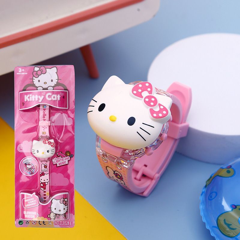 [Haroro] นาฬิกาข้อมืออัจฉริยะอิเล็กทรอนิกส์ ลาย Hello Kitty เรืองแสง สําหรับเด็ก