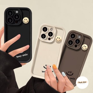 เคสโทรศัพท์มือถือแบบนิ่ม กันกระแทก ลายหน้ายิ้มน่ารัก 3D เรียบง่าย สําหรับ IPhone 11 14 15 7 8 Plus 6 6s Plus XR X XS Max 13 12 11 15 14 Pro Max SE 2020