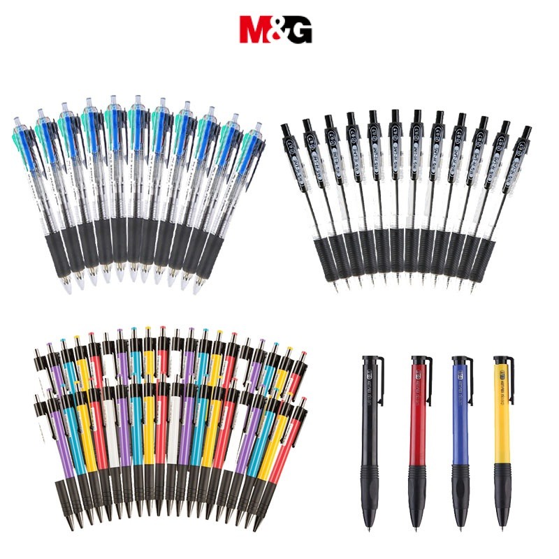 [1 บาท] M&G เครื่องเขียน ปากกาลูกลื่น หัวกระสุน ขนาดกลาง 0.5 มม. 0.7 มม. แบบพกพา สีฟ้า สีดํา สําหรับสํานักงาน โรงเรียน สอบ ปากกา 1 บาท