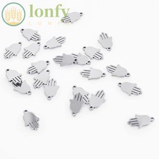 Lonfy จี้สเตนเลส สไตล์โบราณ สีเงิน 0.51*0.31 นิ้ว สําหรับผู้หญิง 30 ชิ้น