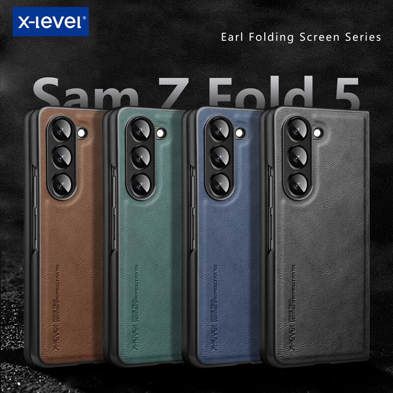 สําหรับ Samsung Galaxy Z Fold 5 เคส X-level หนัง PU ย้อนยุค + TPU ฝาหลังพับได้