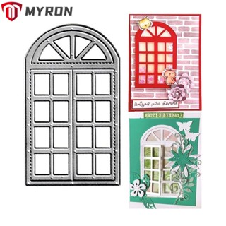 Myron แม่แบบโลหะตัดกระดาษ ลายบ้าน สีเงิน 115x68 มม. สําหรับตัดกรอบหน้าต่าง 1 ชิ้น DIY