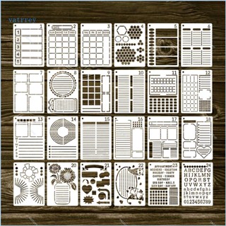 Va แม่แบบลายฉลุ ล้างทําความสะอาดได้ DIY สําหรับบันทึกเวลา แพลนเนอร์ 24 ชิ้น