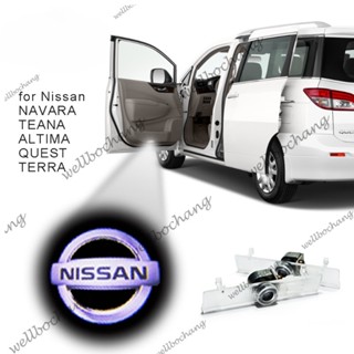 ไฟโปรเจคเตอร์ โลโก้เลเซอร์ Nissan Navara Teana Quest Terra ของแท้ ไม่เสียหาย สําหรับติดตกแต่งภายในรถยนต์ 2 ชิ้น