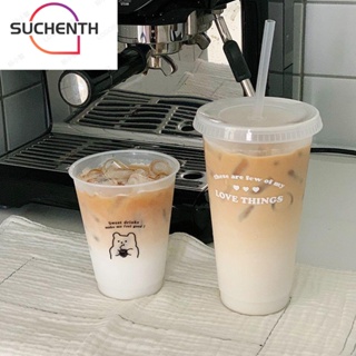 Suchenth ขวดน้ํา น่ารัก แบบพกพา พลาสติก กาแฟ น้ําผลไม้ นม ชา ขวดดื่ม