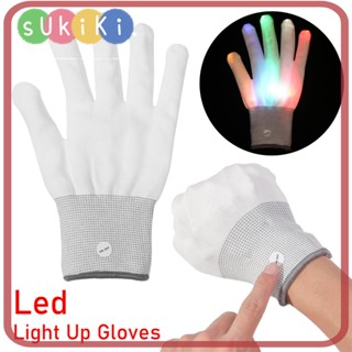 Sukiki ถุงมือนีออนเรืองแสง LED พร็อพสําหรับผู้ใหญ่ และเด็ก พร็อพปาร์ตี้ฮาโลวีน