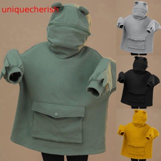 【Unique】เสื้อกันหนาว มีฮู้ด แบบสวมหัว ลายการ์ตูน 3D พร้อมกระเป๋า สําหรับเด็กผู้ชาย เด็กผู้หญิง