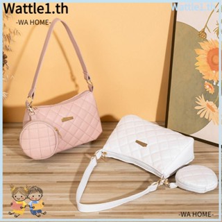 Wttle กระเป๋าสะพายไหล่ ใต้วงแขน หนัง Pu สีพื้น ความจุสูง แฟชั่นสําหรับผู้หญิง