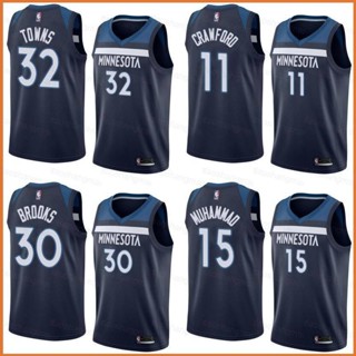 เสื้อกีฬาบาสเก็ตบอล ลายทีม YT3 NBA Timberwolves Crawford Muhammad Towns Brooks สไตล์คลาสสิก สําหรับผู้ชาย และผู้หญิง TY3