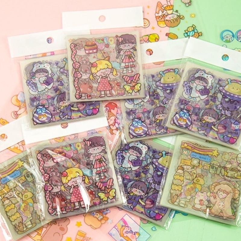 (P-101) พร้อมส่ง❗❗สติ๊กเกอร์เกาหลีPVC สติ๊กเกอร์ติดขวดน้ำ ลายน่ารัก ติดโน๊ตบุ๊ค ติดไอแพด ติดเคส ตกแต